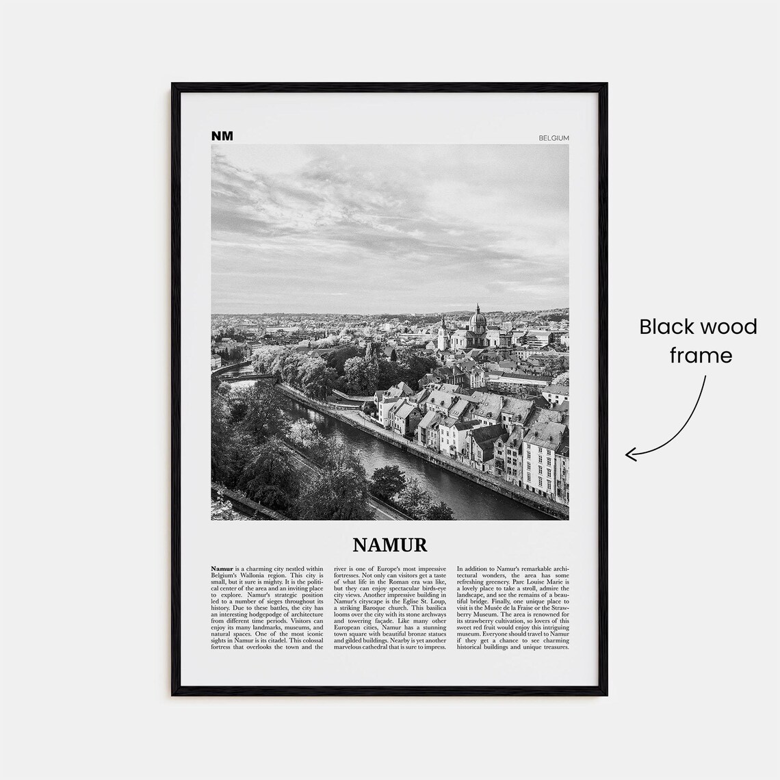 Namur Print Black And White Namur Wall Art Namur Poster Namur Photo Namur Wall Dcor Nameur Namen Belgium Wallonia - Image 3