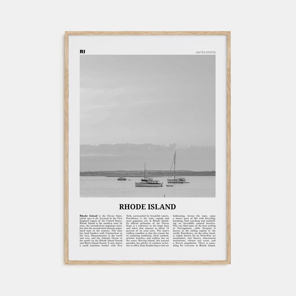 Rhode Island Black And White Travel Poster