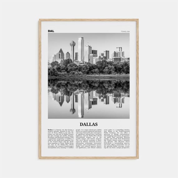 Dallas Black and White No. 1 Travel Poster