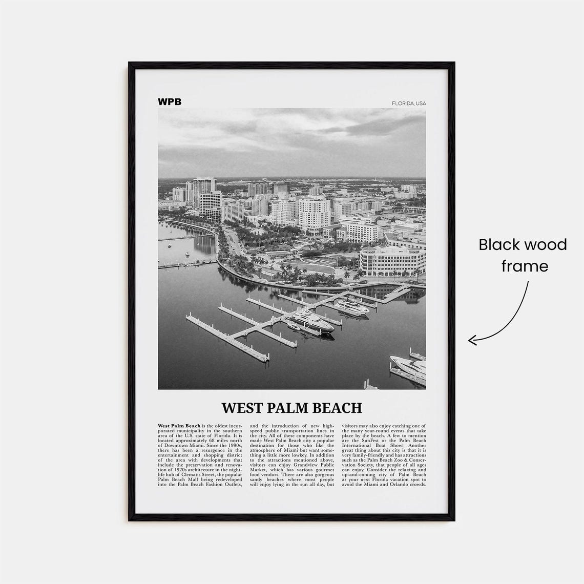 West Palm Beach No. 1 Black and White Travel Poster - Image 3