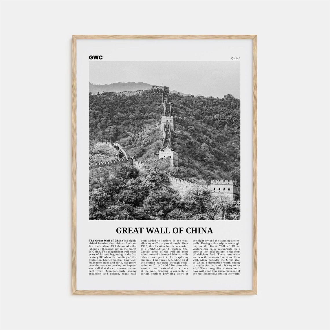 Great Wall Of China Print Black And White Great Wall Of China Wall Art Great Wall Of China Poster Great Wall Of China Photo