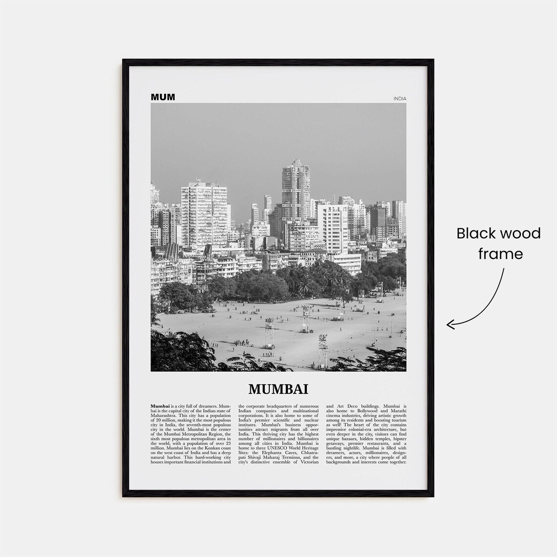 Mumbai Black And White Travel Poster, Maharashtra - Image 3