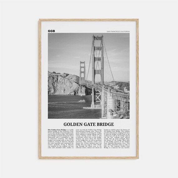 Golden Gate Bridge Black And White San Francisco Art Print