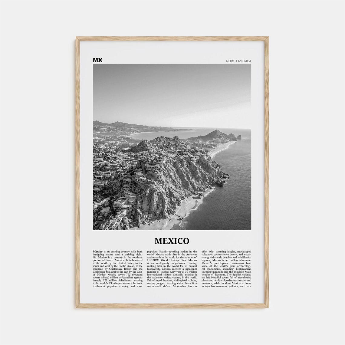Mexico Black And White Poster, Mexico Photo Art Print