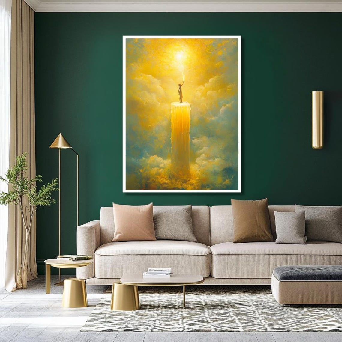 Nature Inspired Hourglass Wall Art Tree Branches Forming Hourglass Shape Symbolic Time Decor For Modern Living Room - Image 2