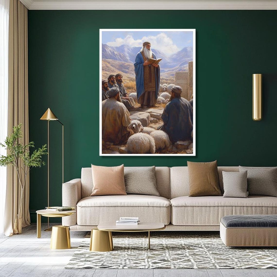 Elder Prophet Reading Scripture to Shepherds in the Mountains Poster - Image 3