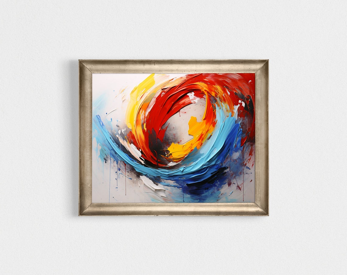 Abstract Saturn Imagery, Oil Painting - Image 2