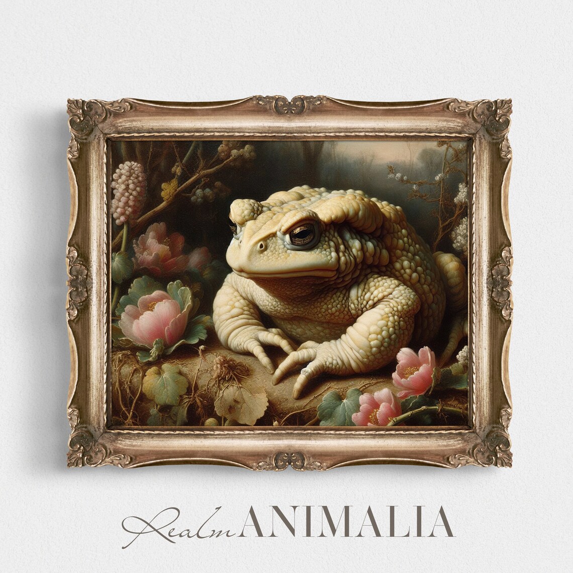 Vintage Toad Print, Cottagecore Botanical Animal Art Print - Image 2