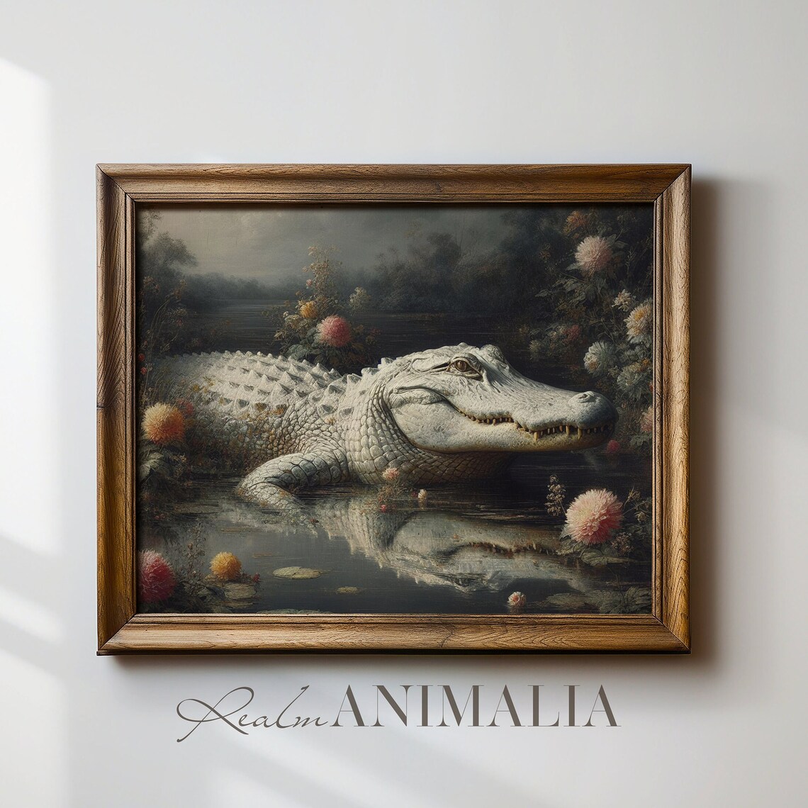 Vintage Alligator Painting, Antique Reptile Art Print - Image 4