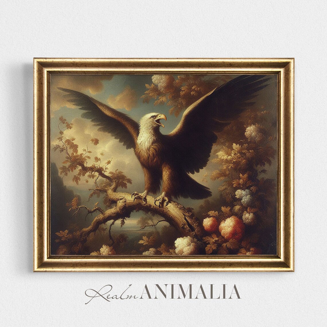 Antique Eagle Print Moody Eagle Bird Fine Art Vintage Eagle Painting Neutral Bird Wall Decor Eg001 - Image 4