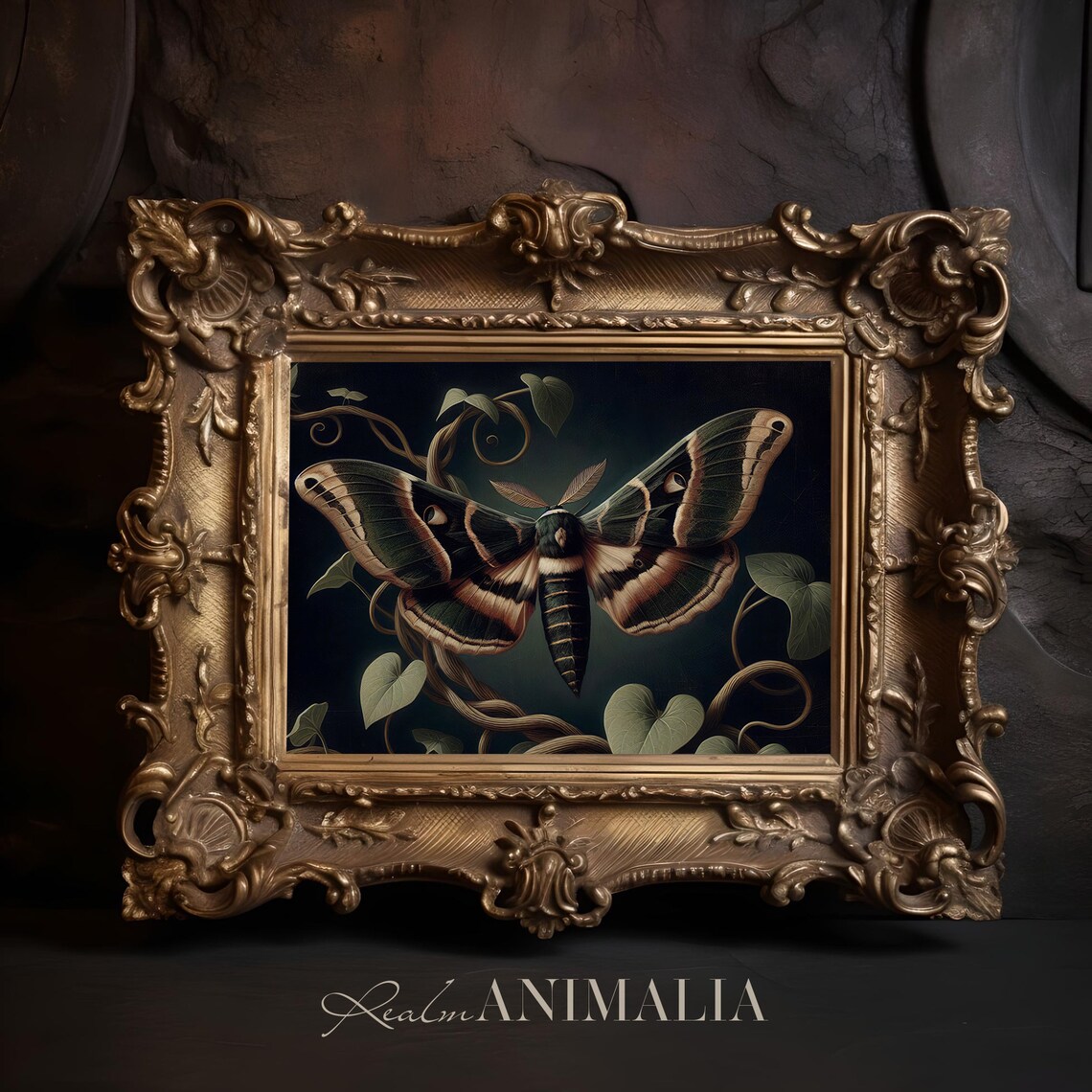 Dark Moth Print, Botanical Dark Academia Poster - Image 3