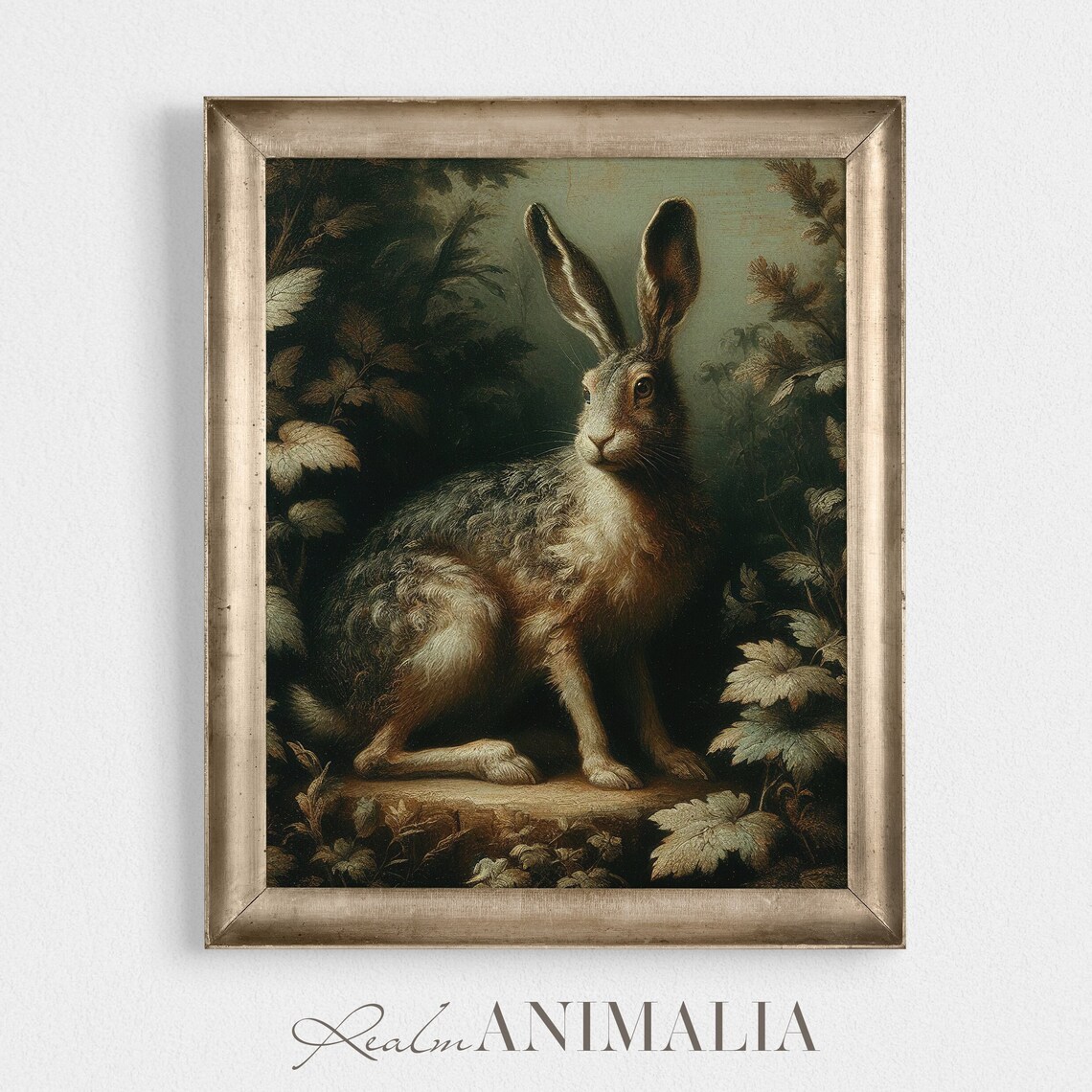 Vintage Rabbit Painting, Antique Hare Art Print - Image 4