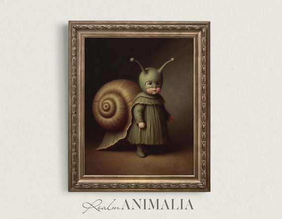 Child in Snail Costume Vintage Halloween Portrait