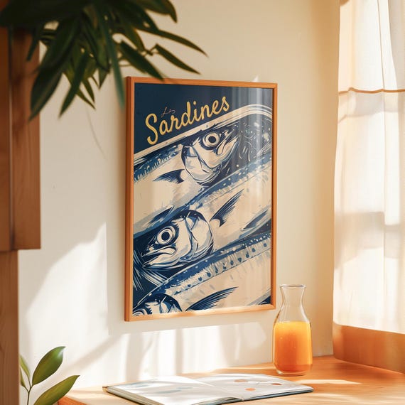 Les Sardines Vintage Kitchen Poster Print