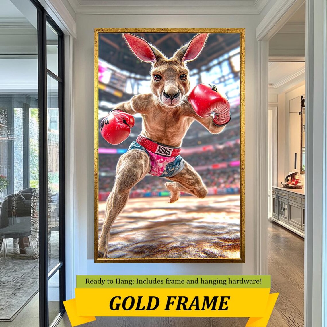 Boxing Kangaroo With Red Gloves KOROX Arena Fight Sports Wall Art Poster - Image 3