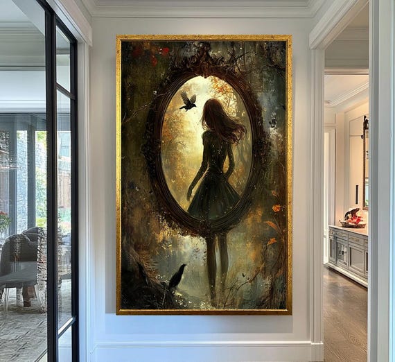 Mystical Mirror Wall Art Gothic Fantasy Print Victorian Dark Romance Wall Decor Fantasy Wall Art Gothic Art