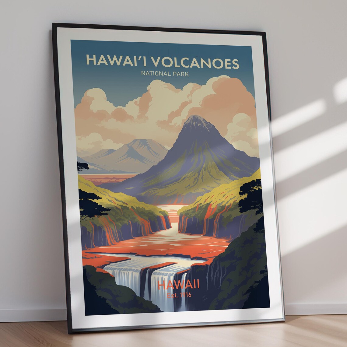 Hawaii Volcanoes National Park Lava Volcano Landscape Art Poster - Image 2