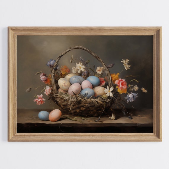 Moody Easter Print Spring Wall Decor Vintage Cottagecore Art Dark Academia Easter Holiday Wall Art
