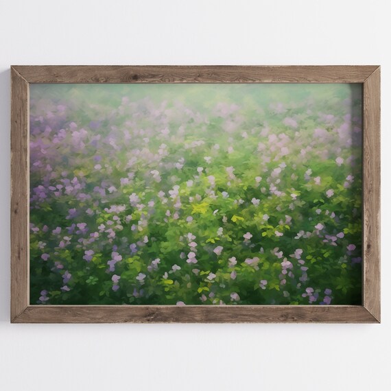 Purple Wildflower Meadow Impressionist Dreamy Spring Floral Field Poster