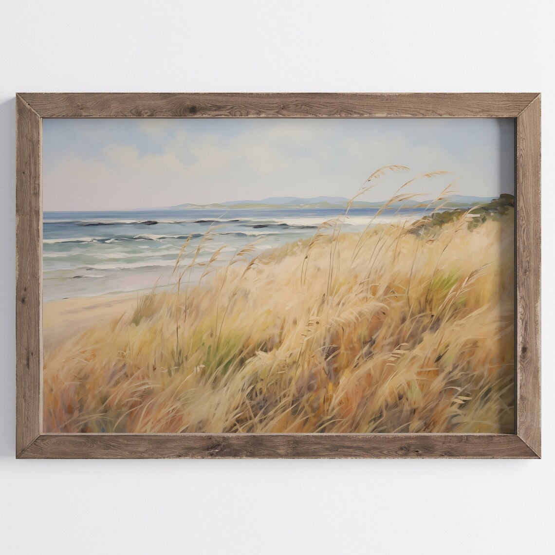 Vintage Summer Beach, Farmhouse Coastal Art Print