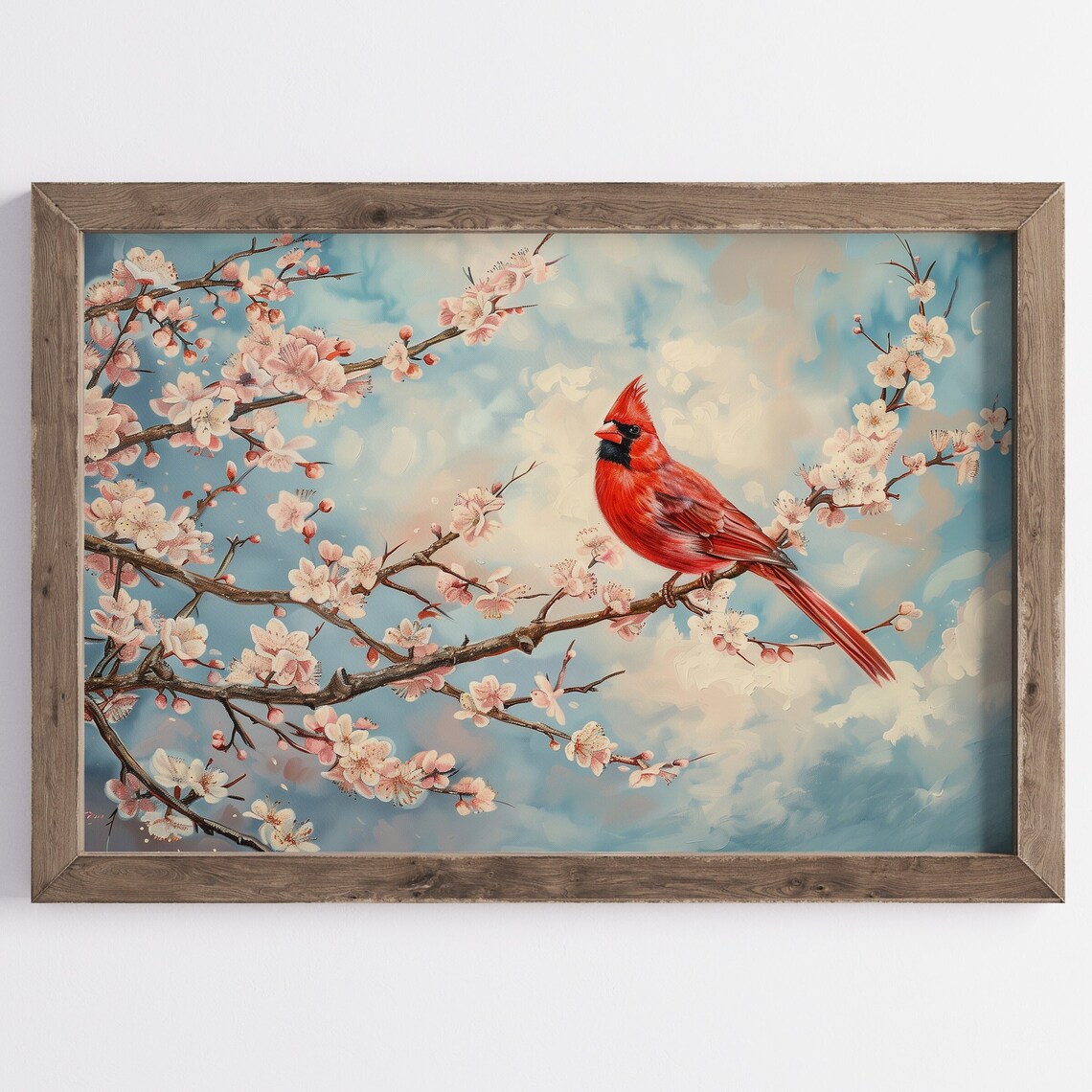 Vintage Spring Bird Cherry Blossom Art Print