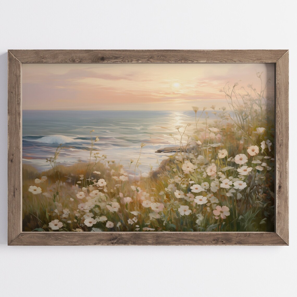Summer Sunrise Coastal Wildflower Art Print