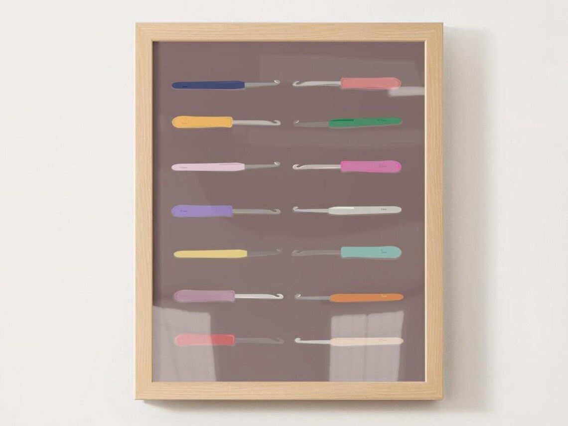 Crochet Hooks, Crochet Inspired Art Print - Image 4