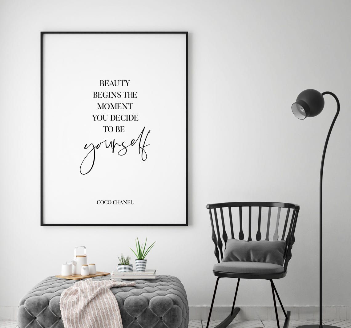 Beauty Begins The Moment You Decide Coco Chanel Quote Wall Art