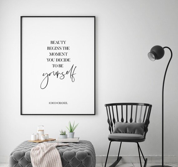 Beauty Begins The Moment You Decide Coco Chanel Quote Wall Art