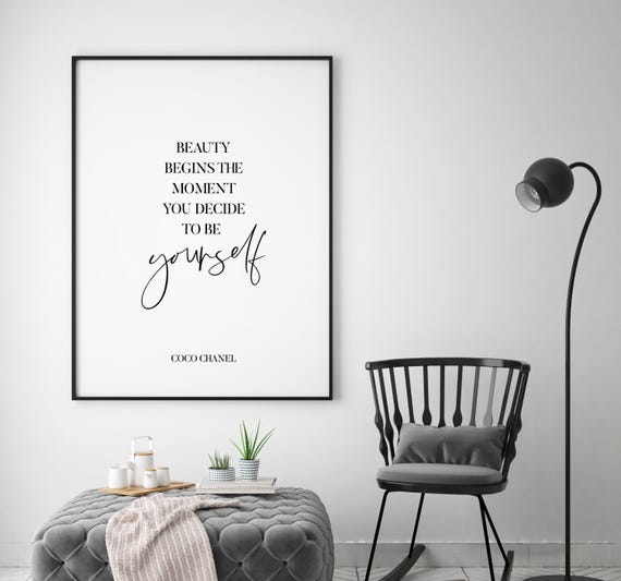 Fashion Quote Print Beauty Begins Bedroom Dressing Room Wall Art