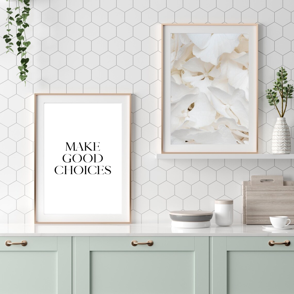 Make Good Choices Inspirational Quote Minimalist Black White Word Poster - Image 2