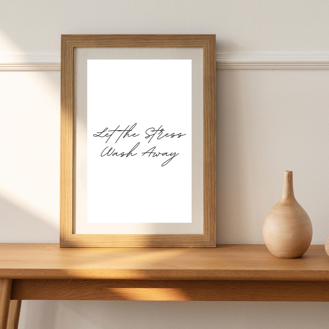 Let the Stress Wash Away Relaxing Script Typography Quote Poster - Image 2