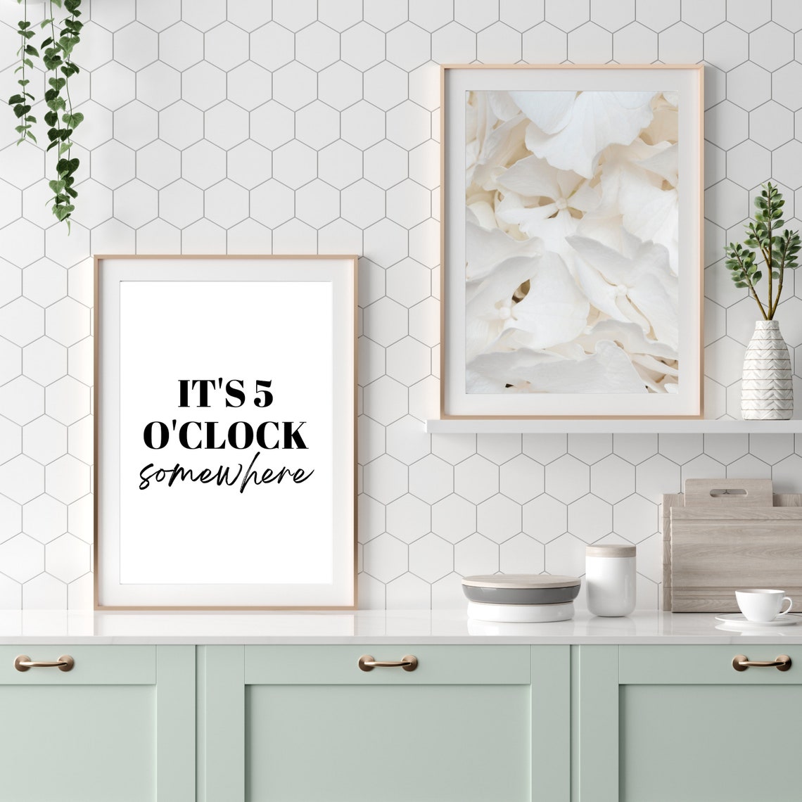 It's 5 O'Clock Somewhere Cocktail Hour Typography Quote Poster - Image 2