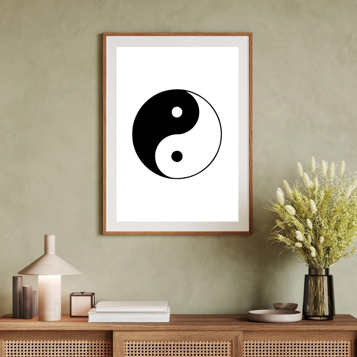 Yin Yang Symbol Balance Harmony Minimalist Black White Poster - Image 3