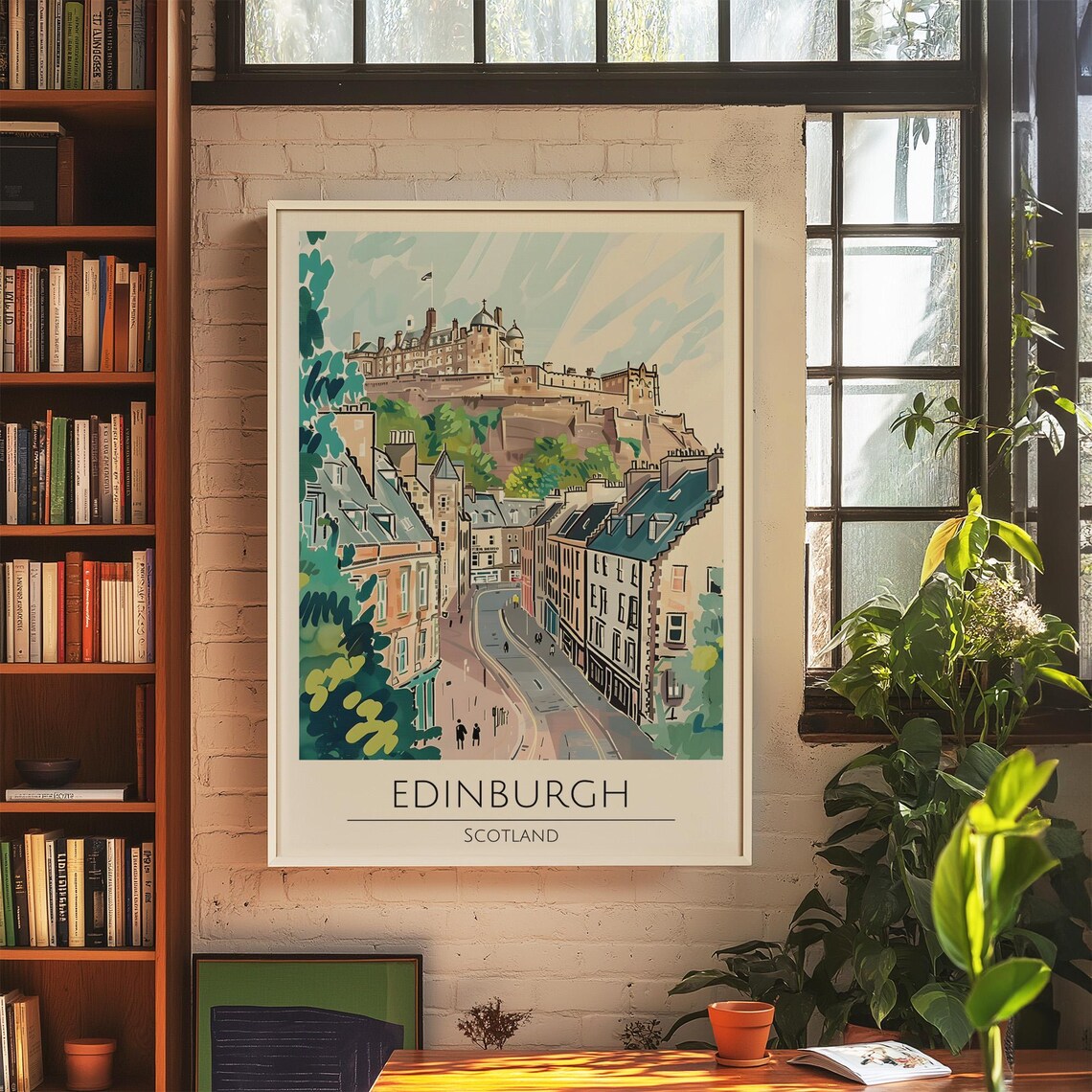 Edinburgh Scotland Castle Vintage Travel Poster City Art Gift