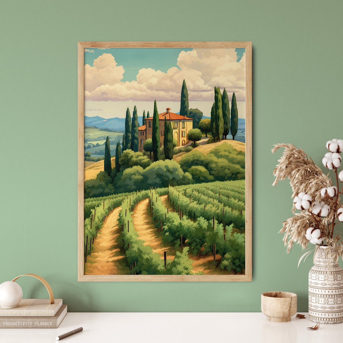 Tuscany Vineyard Villa Cypress Hills Italian Countryside Poster - Image 5