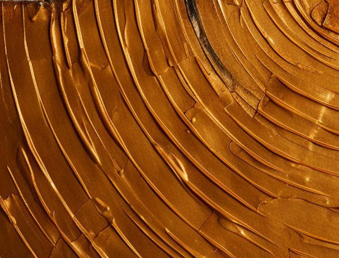 Gold Concentric Circles Spiral White Textured Abstract Painting Poster - Image 5