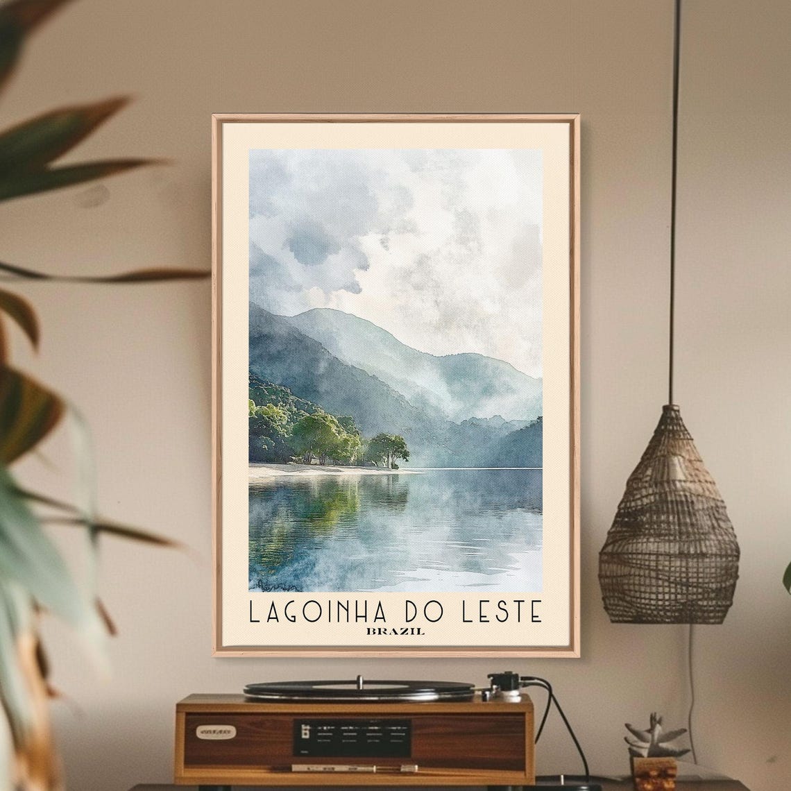 Lagoinha Do Leste Brazil Misty Mountains Mirror Calm Lagoon Poster