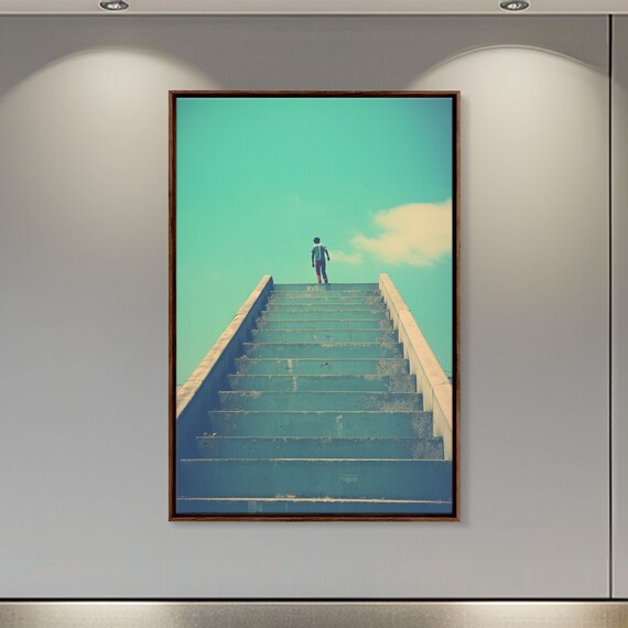 Stairs Abstract Wall Art Minimalist Wall Art Print Wall Hanging Portrait Art Thank You Gift Above Bed Art Home Wall Decor
