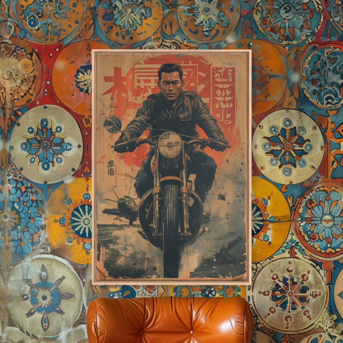 Motorcycle Rider Vintage Japanese Movie Poster Action Print Wall Art - Image 2