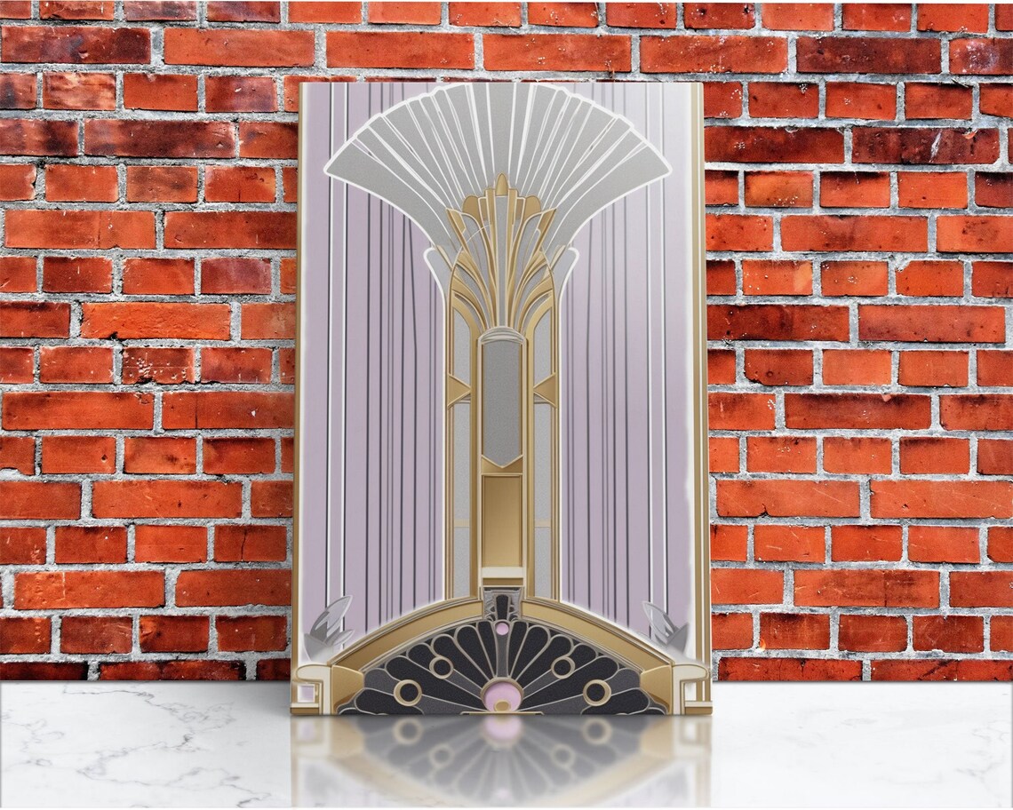 Art Deco Gold Pastel Colors, Mid-Century Modern Art Print - Image 3