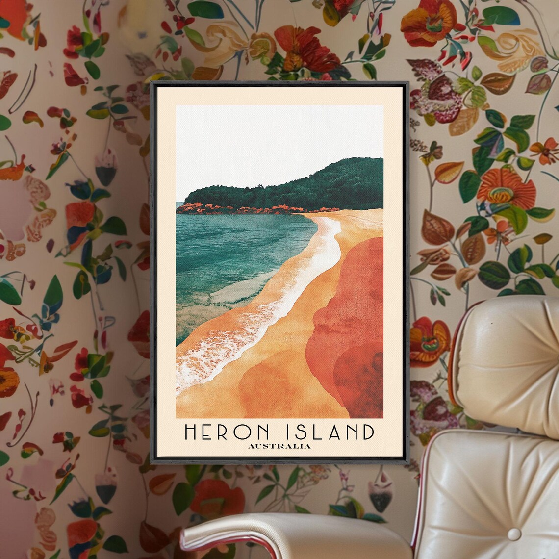 Heron Island Australia Watercolor Beach Art Print - Image 2