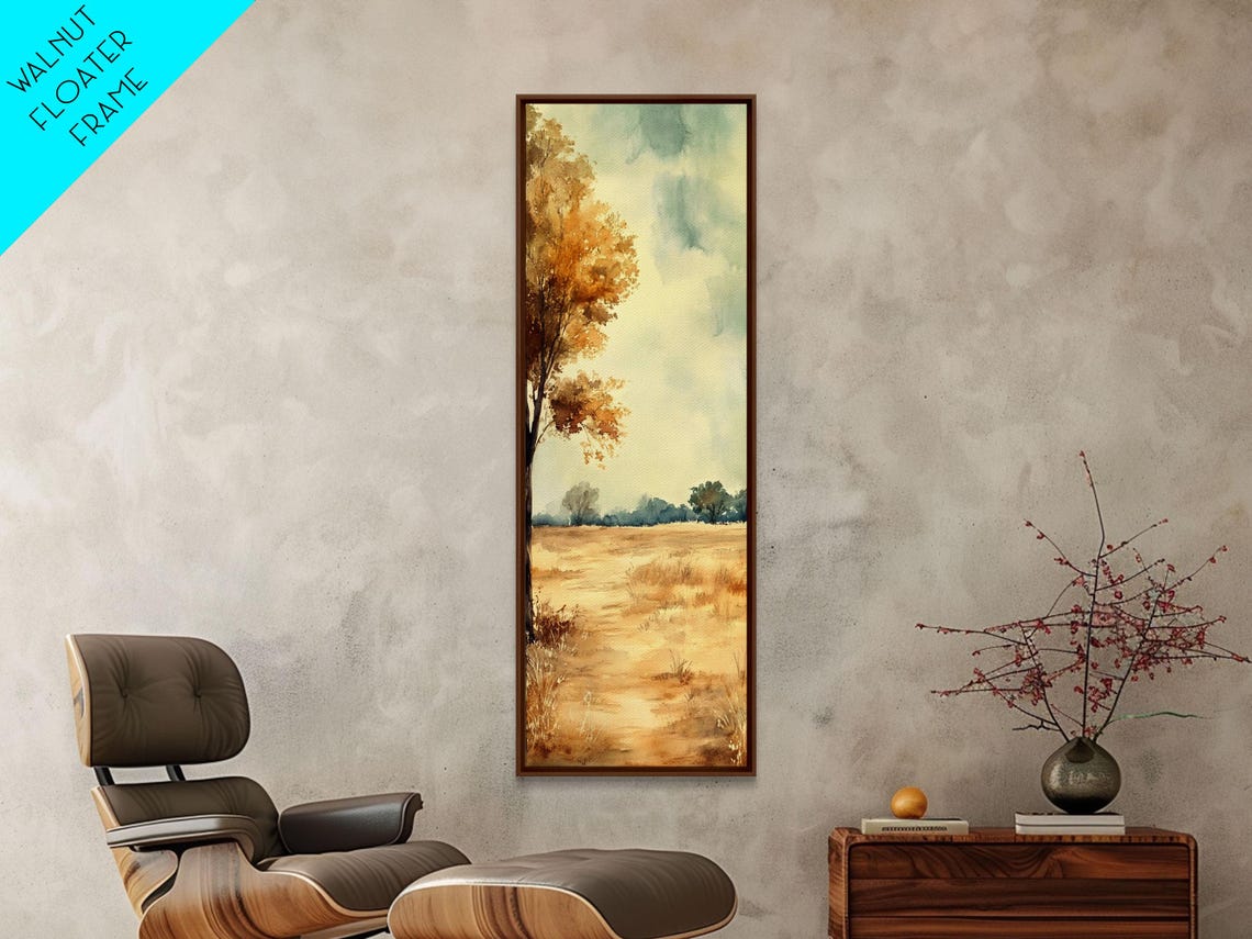 Golden Oak Tree Autumn Landscape Watercolor Nature Scene Poster - Image 6