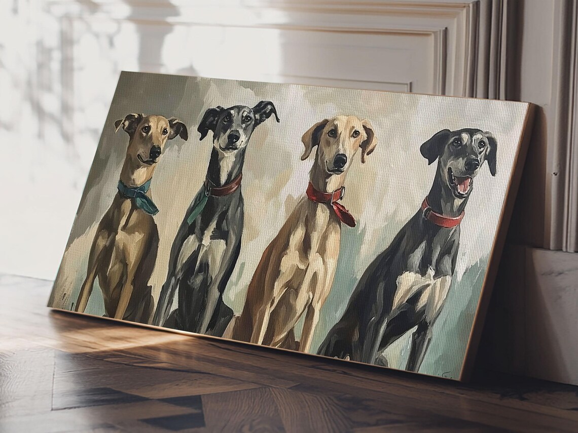 Vintage Hunting Dog Painting Print, Cottagecore Art - Image 2