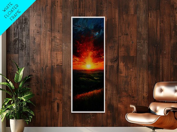 Calm Forest Pond Koi Fish Tranquil Living Room Art Framed Print Tall Art Japanese Style Art