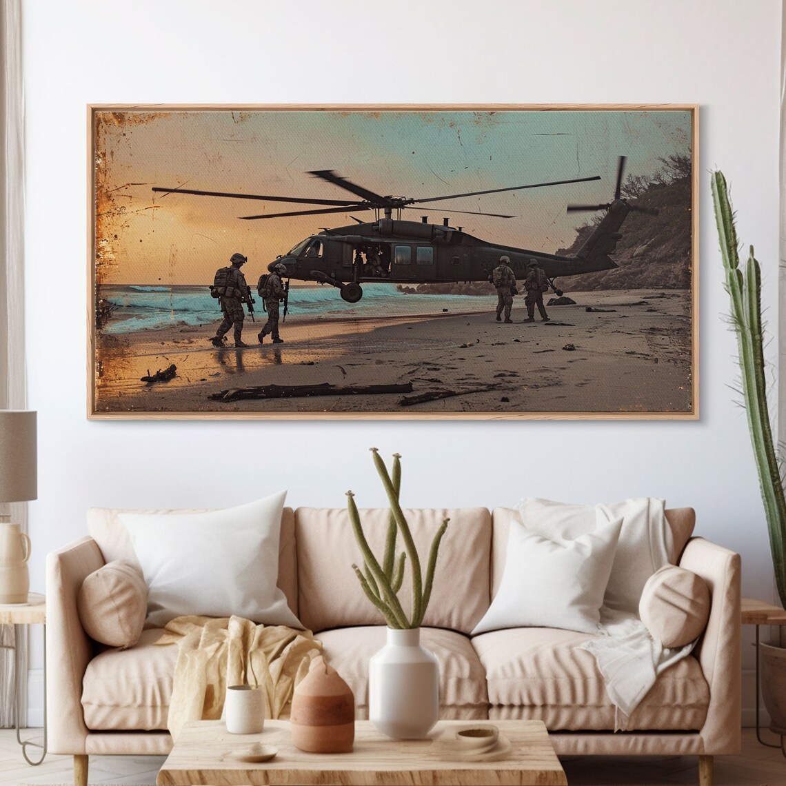 Blackhawk Helicopter Beach Extraction Pop Art Print - Image 3