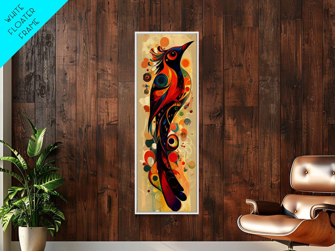 Colorful Abstract Bird Art Swirling Boho Feathered Decor Poster - Image 3