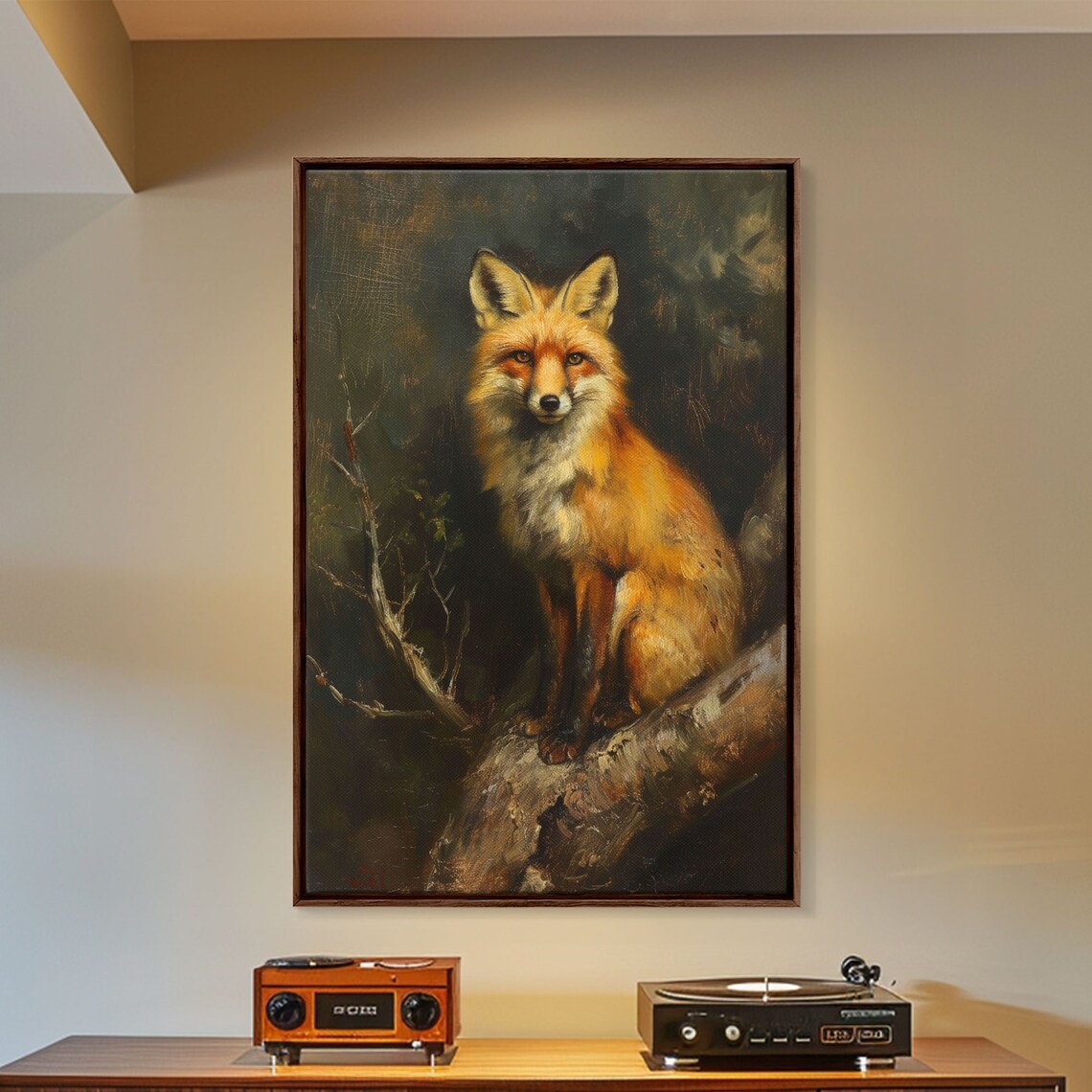 Fox Art Print, Moody Dark Cottagecore Wall Art - Image 2