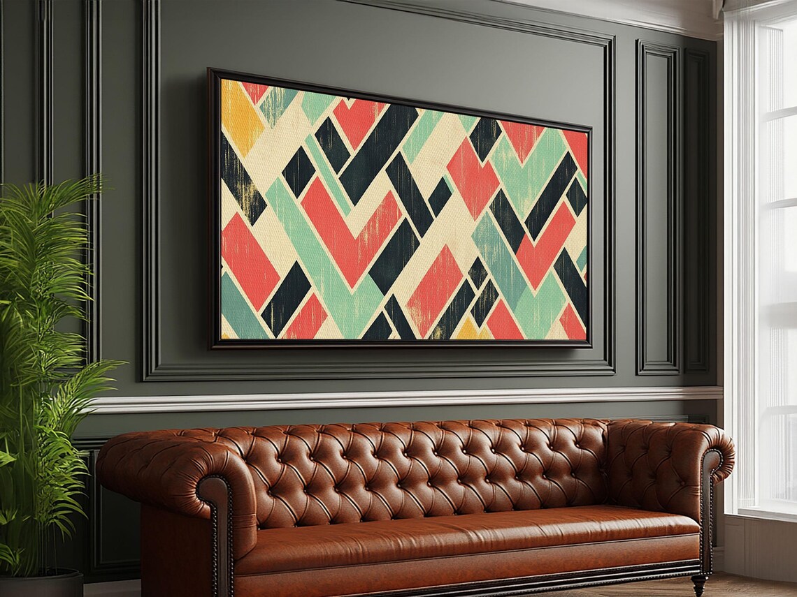 Abstract Mid Century Modern Chevrons Poster - Image 6