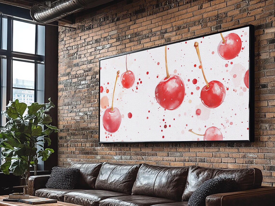 Cherry Painting Print Kitchen Wall Art Kitchen Decor Cherry Wall Art Kitsch Decor Eclectic Home Decor - Image 4